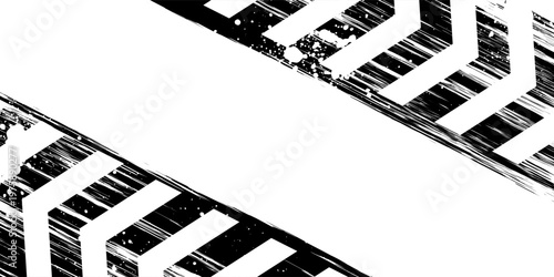 Grunge tire track, wheel braking marks. Truck, car or motorcycle tread pattern silhouette. Auto race, motorsport, speed racing design element. Vector illustration