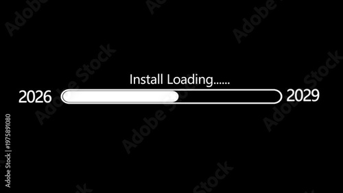  install loading bar animation with optional luma matte. Alpha Luma Matte included. 4k video black background 