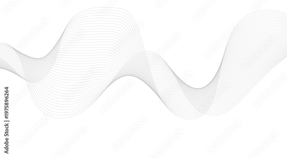 Fototapeta premium Abstract frequency sound wavy, twisted curve lines with blend effect. Technology abstract wavy curve lines on transparent background. Abstract business wave curve lines background.