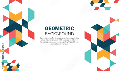 Minimalist Geometric Background with Abstract Rhombus and Triangle Clusters
