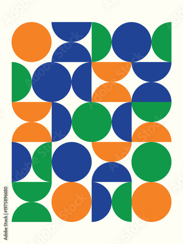 Bold Geometric Circles Pattern Indian Tricolor Festive Design