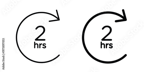 2 hours icon. glyph solid icons collection. Line icons