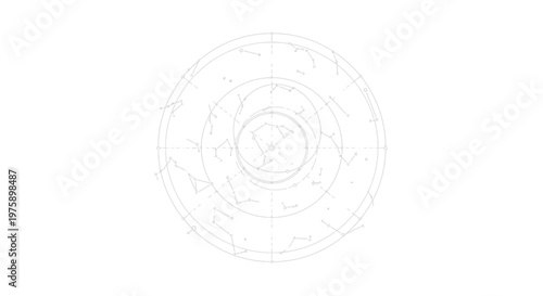 Celestial Map Constellation Diagram Astronomy Science