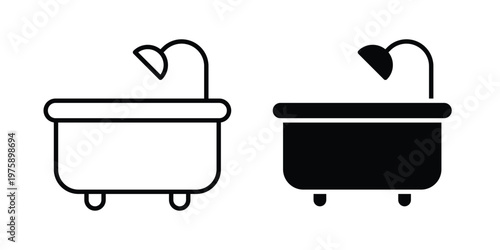 Bath tub icon. glyph solid icons collection. Line icons