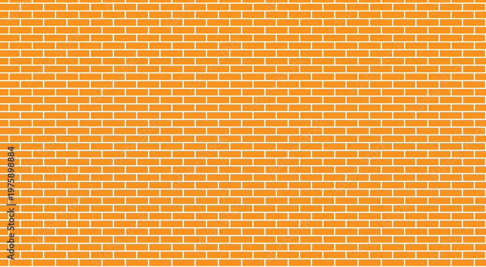Fototapeta premium Yellow brick wall texture background. Abstract empty background brick wall view. Vector block stone, brickwork for texture banner
