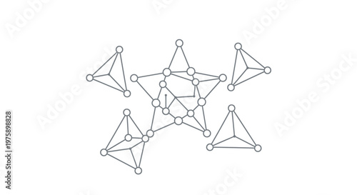 Abstract Geometric Network Structure with Connected Nodes and Lines