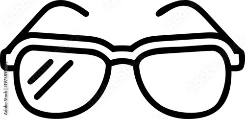 Summer outline vector icon of sunglasses, symbol of fashion, sun protection and holiday style.