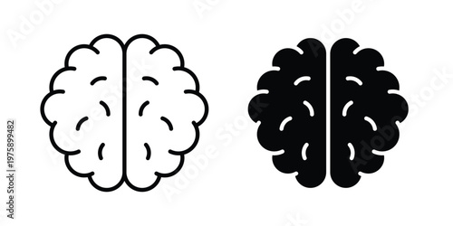 Brain icon. glyph solid icons collection. Line icons