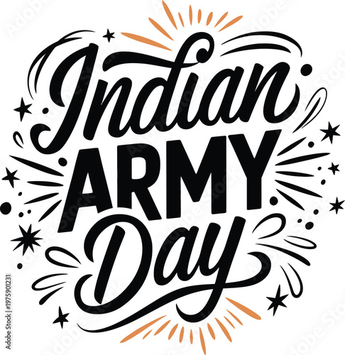Indian Army Day typography hand lettering vector design