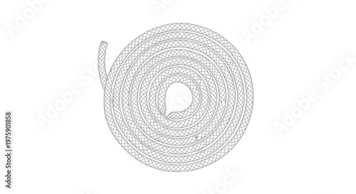 Coiled Rope Illustration - Detailed Texture, Isolated on White Background