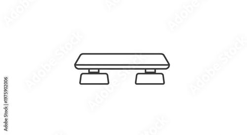 Aerobic Step Platform Line Icon - Fitness Equipment for Exercise and Workout