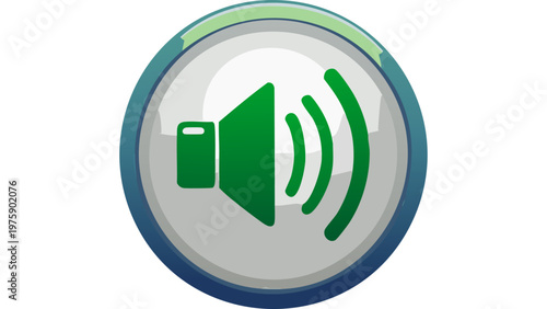 Speaker volume icon showing sound waves radiating outward to indicate audio playback and listening activity vector