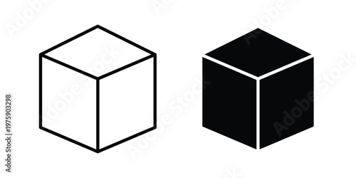 Cube icon. glyph solid icons collection. Line icons