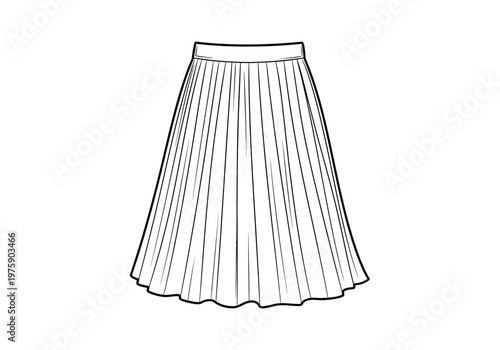 A stylish woman wears a pleated midi skirt standing alone.