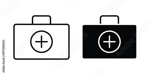 Doctor bag icon. glyph solid icons collection. Line icons