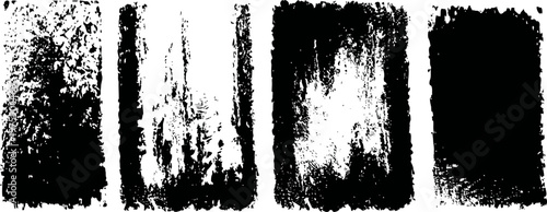 grunge black textures set with distressed rough edges and splattered paint effects