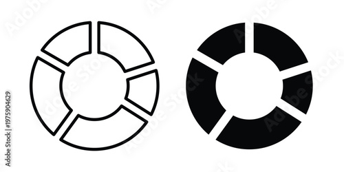 Donut chart icon. glyph solid icons collection. Line icons
