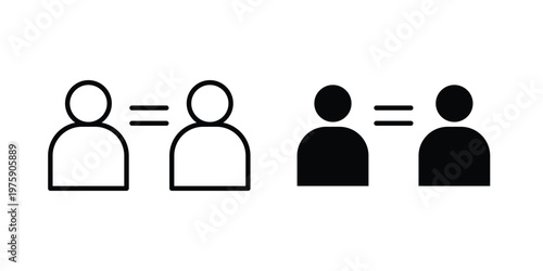 Equality icon. glyph solid icons collection. Line icons