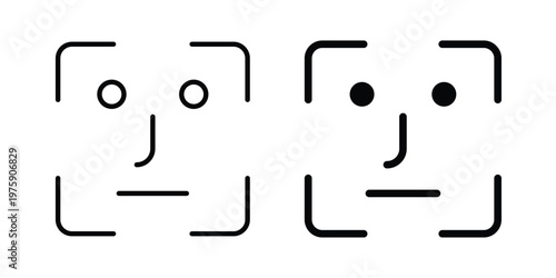 Face id icon. glyph solid icons collection. Line icons