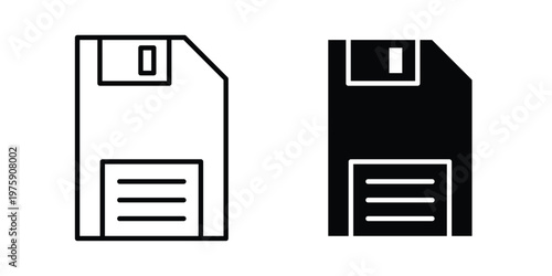 Floppy disk icon. glyph solid icons collection. Line icons