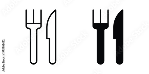 Fork and Knife icon. glyph solid icons collection. Line icons