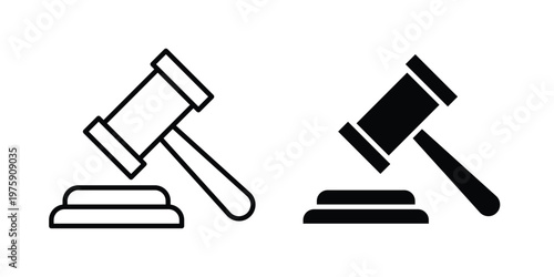 Gavel icon. glyph solid icons collection. Line icons