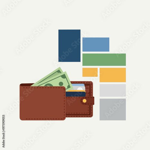 Wallet with Cash and Cards, Financial Planning and Budgeting Concept