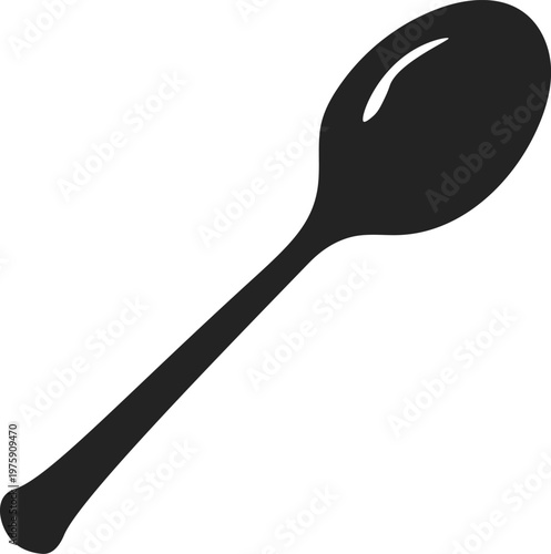 Clean minimalist spoon silhouette vector for kitchen and food designs