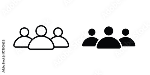 Group icon. glyph solid icons collection. Line icons