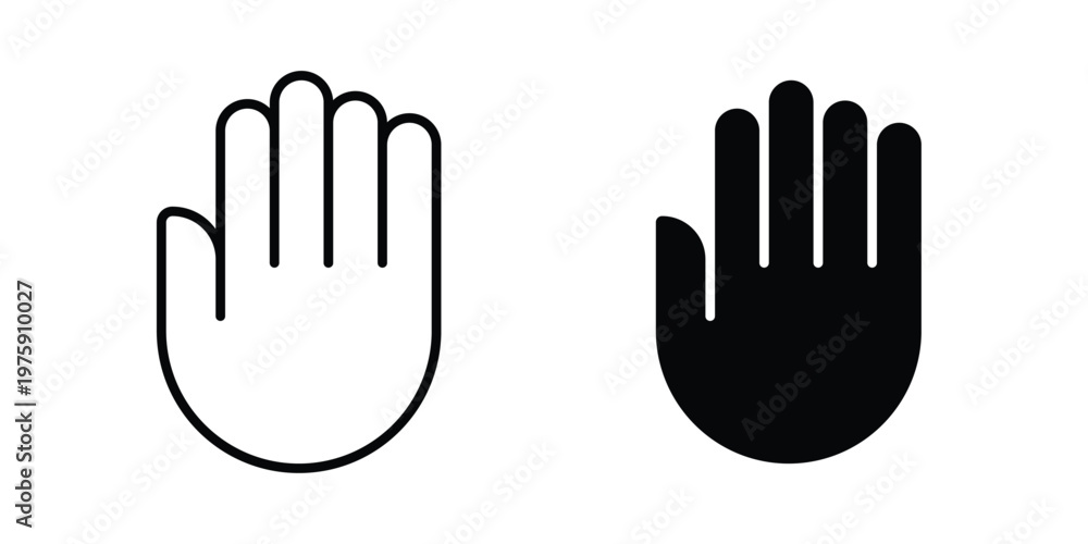 Obraz premium Hand icon. glyph solid icons collection. Line icons