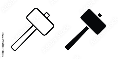 Hammer icon. glyph solid icons collection. Line icons