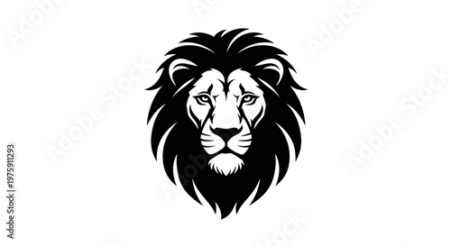 Majestic lion head illustration with powerful mane and intense gaze.