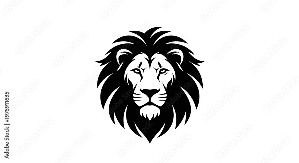 Fototapeta premium Majestic Lion Head Logo Design.