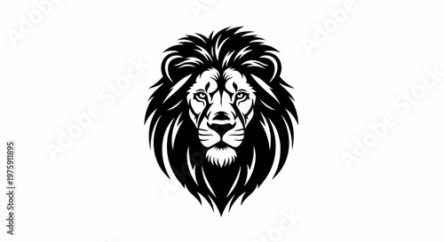 Majestic Lion Head Vector Illustration on White Background.