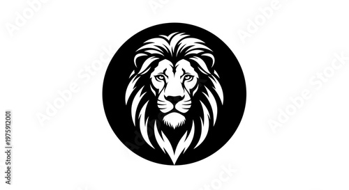 Majestic Lion Head Logo Design in Black and White.