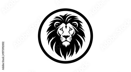 Majestic Lion Head Logo Design in Black and White.