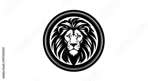 Majestic Lion Head Logo Design in Black and White.