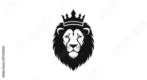 Majestic Lion Head with Crown Logo Design.
