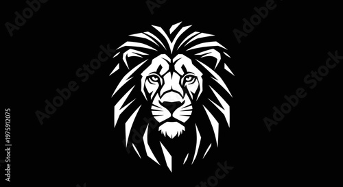 Majestic Lion Head Logo Design on Black Background.