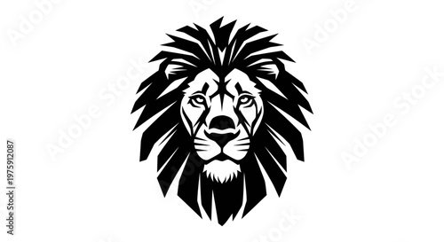 Majestic Lion Head Vector Illustration on White Background.