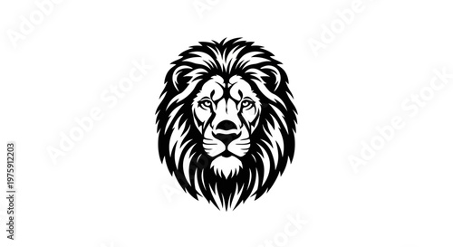 Majestic Lion Head Vector Illustration on White Background.