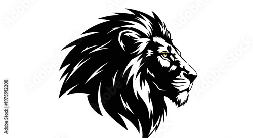 Majestic Lion Head Profile Vector Illustration.