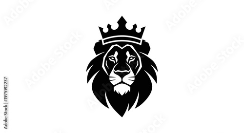 Majestic Lion Head with Crown Logo Design.