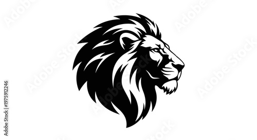 Majestic Lion Head Profile Vector Illustration.