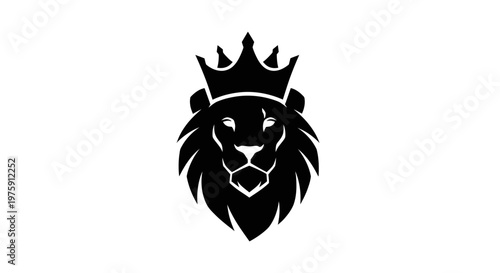Majestic Lion Head with Crown Logo Design.