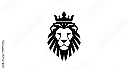 Majestic Lion Head with Crown Logo Design.