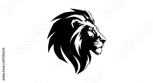 Majestic Lion Head Profile Vector Illustration.