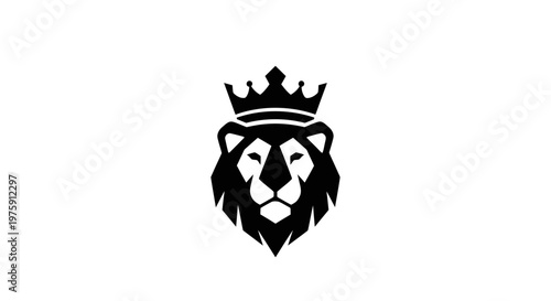 Majestic Lion Head with Crown Logo Design.