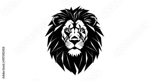 Majestic Lion Head Vector Illustration Roaring Power.
