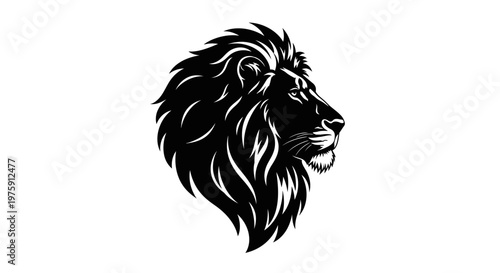 Majestic Lion Head Profile Vector Illustration.